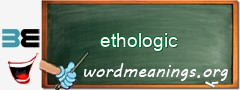 WordMeaning blackboard for ethologic